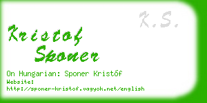 kristof sponer business card