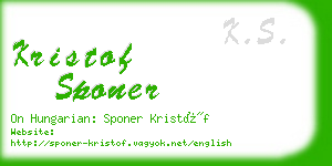 kristof sponer business card